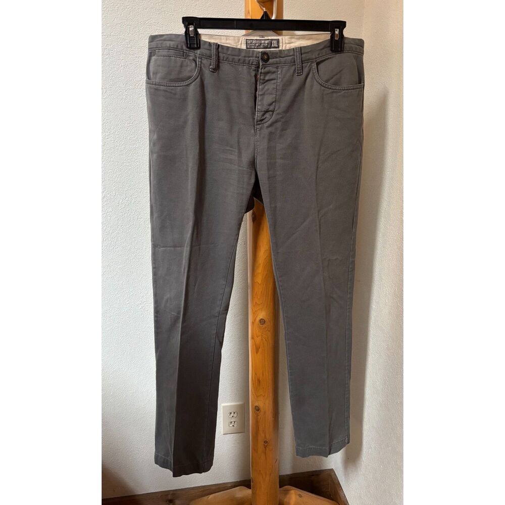 Superdry Grey Skinny Chino Pants Men's XXL Button Fly Casual Stretch Trousers